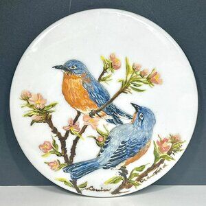 Johann Seltmann Vohenstrauss Trivet Hand Painted Birds Western‎ Germany Bavaria